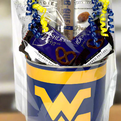West Virginia Mountaineers Gift Tin Basket - Savory or Sweet - Made in USA
