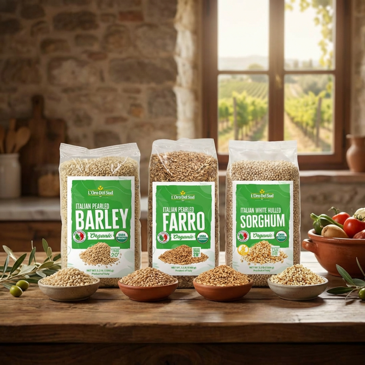 L’Oro Del Sud, Organic Italian Farro, 3.2 lb (1.5 kg)