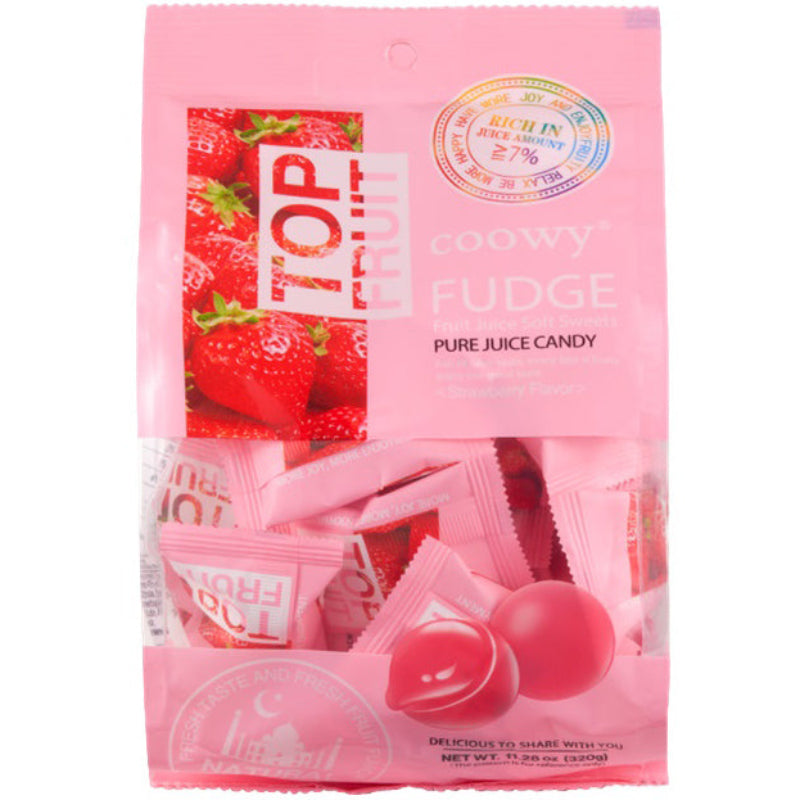 Coowy Fudge Top Fruit Soft Sweets Chewy Strawberry Gummy Candy