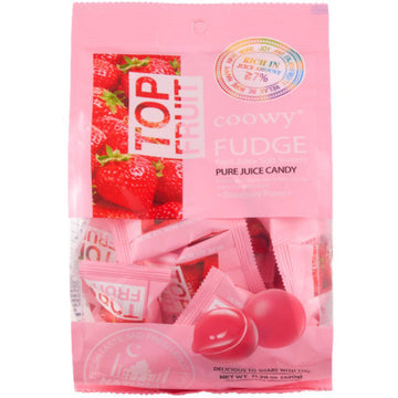 Coowy Fudge Top Fruit Soft Sweets Chewy Strawberry Gummy Candy
