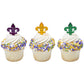 Fleur De Lis Translucent Cupcake Picks-24 or  144 count