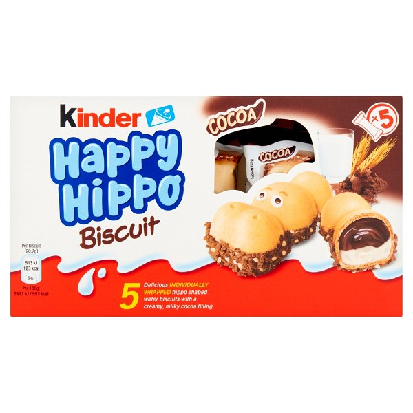 Kinder Happy Hippo Crispy Cookies with Cocoa Cream Filling