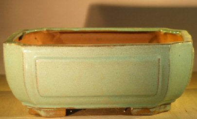 Light Blue/Green Ceramic Bonsai Pot  Rectangle10 x 8 x 4