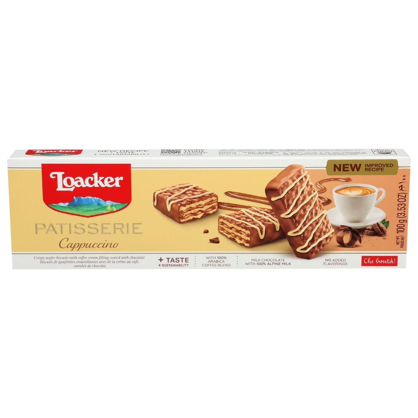 Loacker Cappuccino Chocolate Biscuits With Alpine Milk