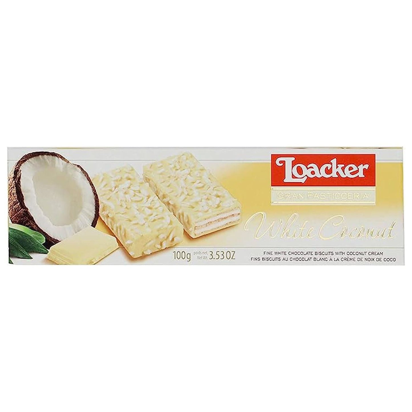 Loacker Patisserie White Coconut Wafer Snack – 3.53 Oz