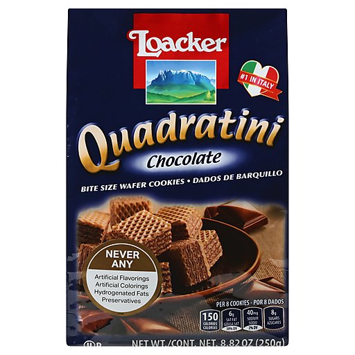 Loacker Quadratini Crispy Chocolate Wafers – Bite Size Cookies