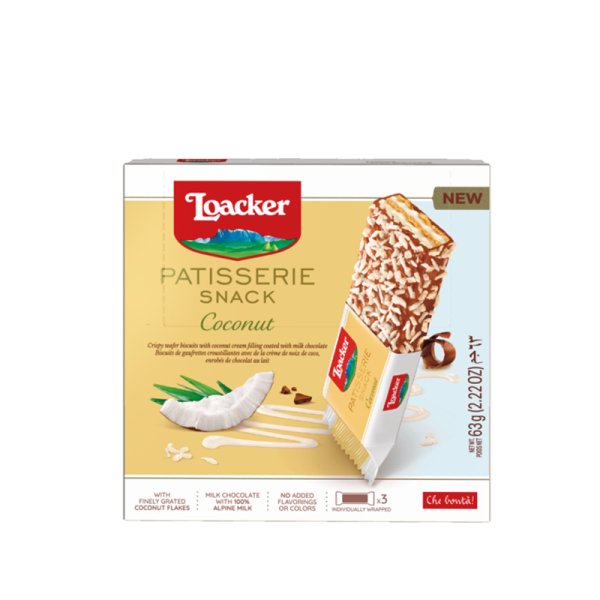 Loacker Snack Size Coconut Chocolate Covered Wafer – 21g Organic