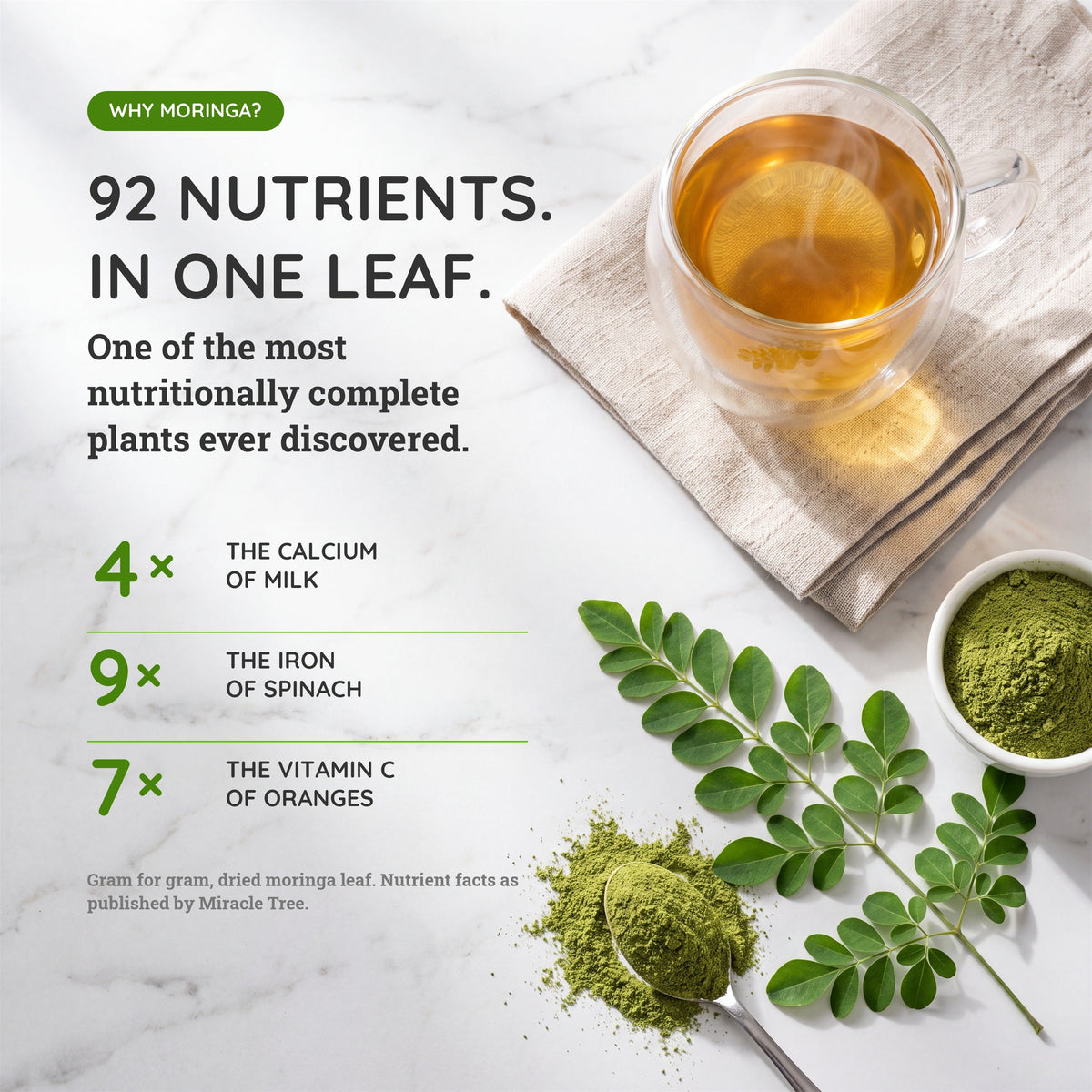 Organic Moringa Tea - Rooibos - Caffeine-Free Herbal Tea