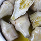 Artichoke Hearts in Extra Virgin Olive Oil Produced by: Masseria Mirogallo  in Basilicata, Italy