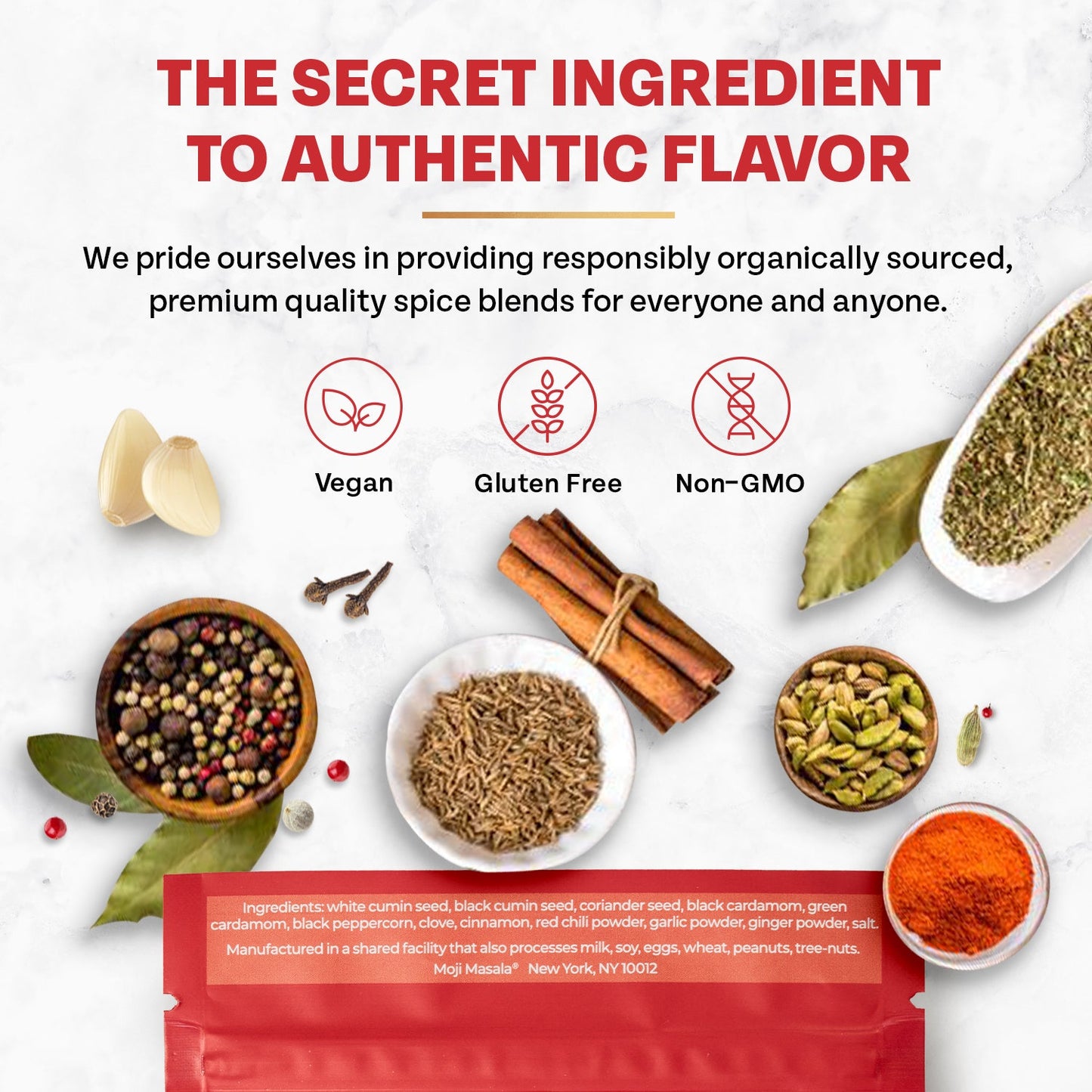 Indian Spice Gift Set for Beginners – Tandoori Chicken, Cauliflower Curry & Potato Curry | 3 Dishes, 3 Recipes | moji masala®