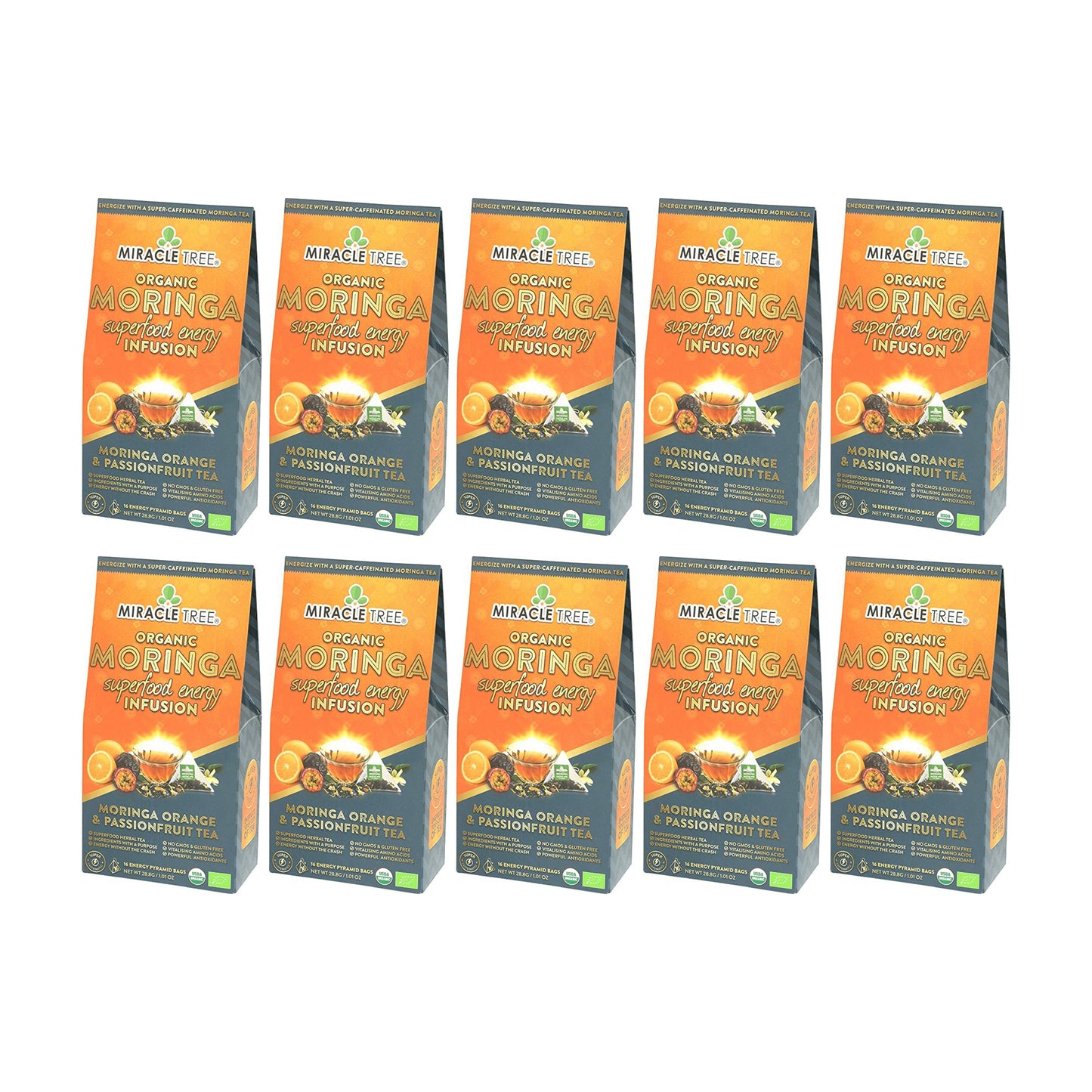 Organic Moringa Energy Tea - Orange Passionfruit - Natural Coffee Alternative