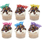 Mini Bright Balloon Words Cupcake Layon - 24 or 72 ct