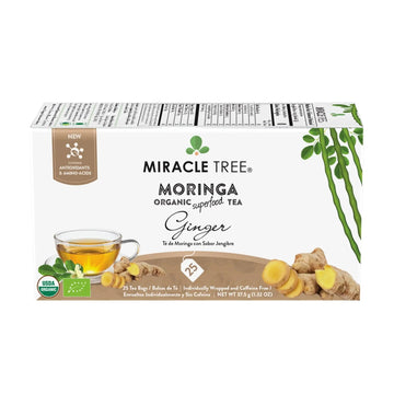 Organic Moringa Tea - Ginger - Caffeine-Free Herbal Tea