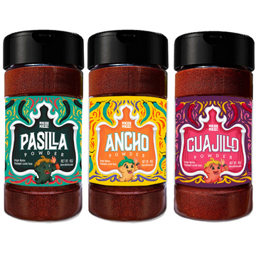 Chile Powder 3 Pack Bundle - Ancho, Guajillo, and Pasilla
