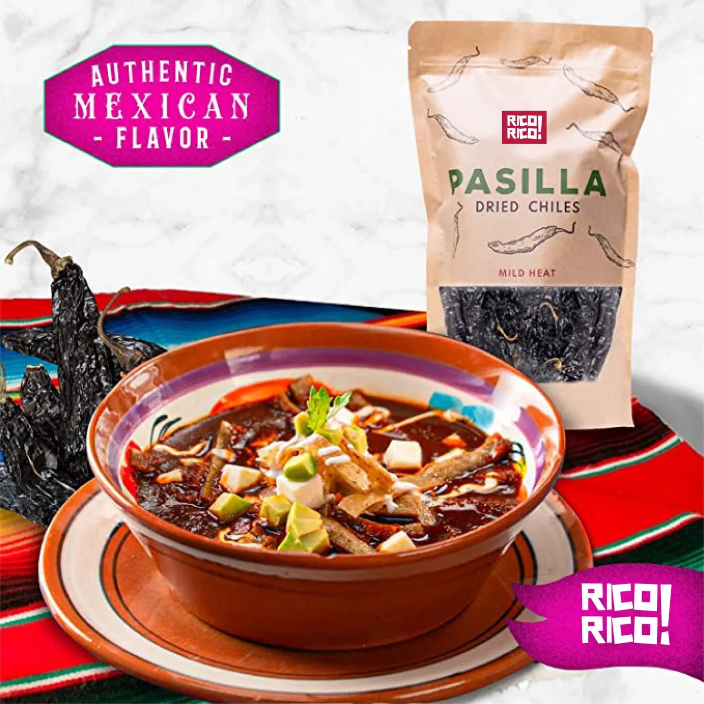 Dried Mexican Chiles 3-Pack – Ancho, Guajillo & Arbol