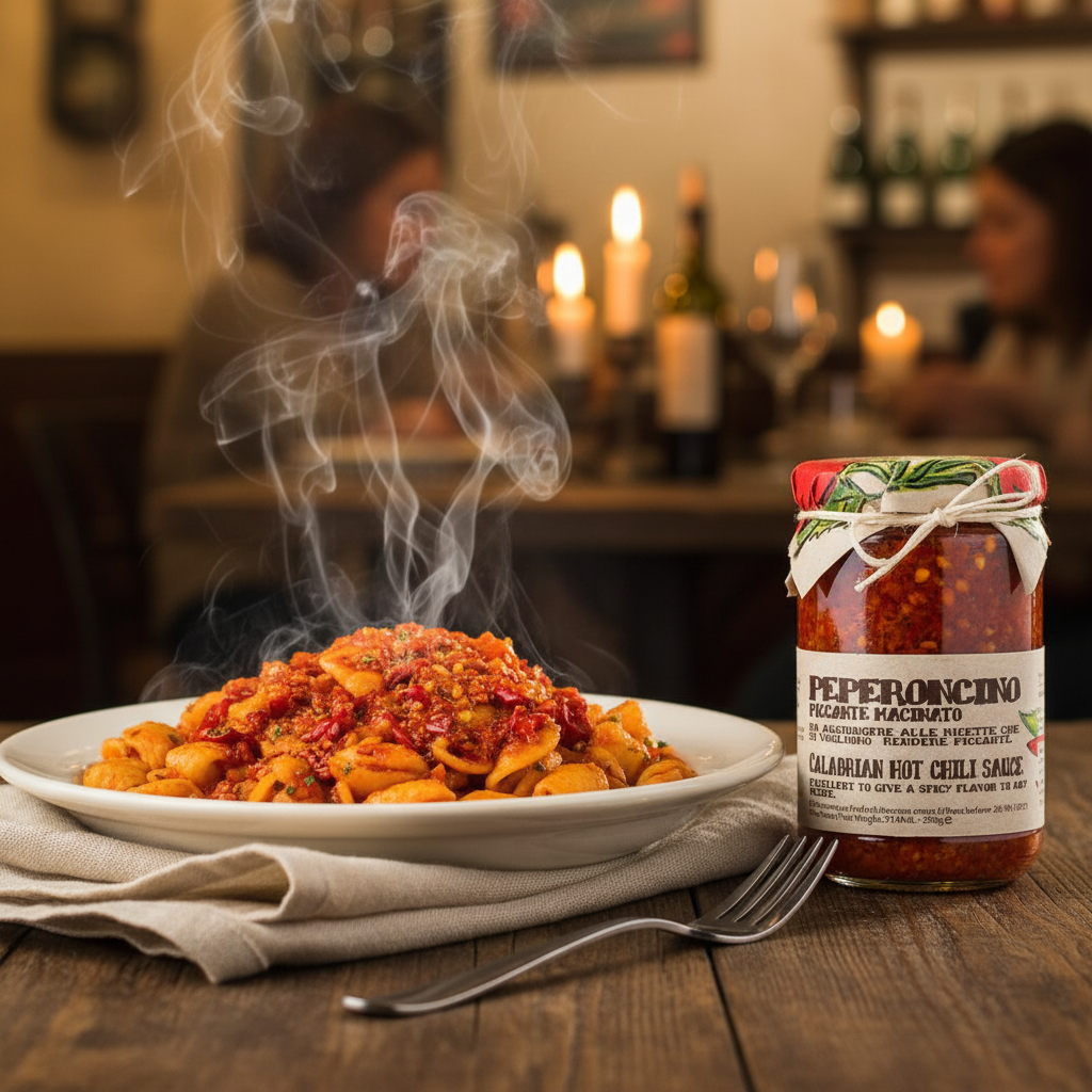 Artigiani dei Sapori, Crushed Calabrian Chili Peppers In Oil Glass 9.8 oz (277g)