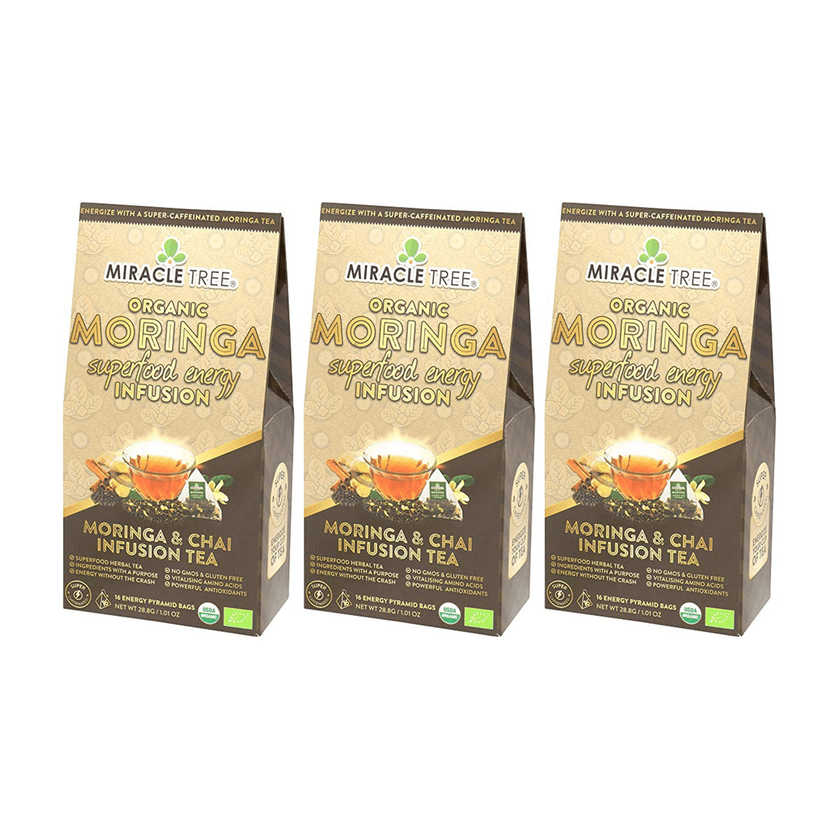 Organic Moringa Energy Tea - Chai Spice - Natural Coffee Alternative