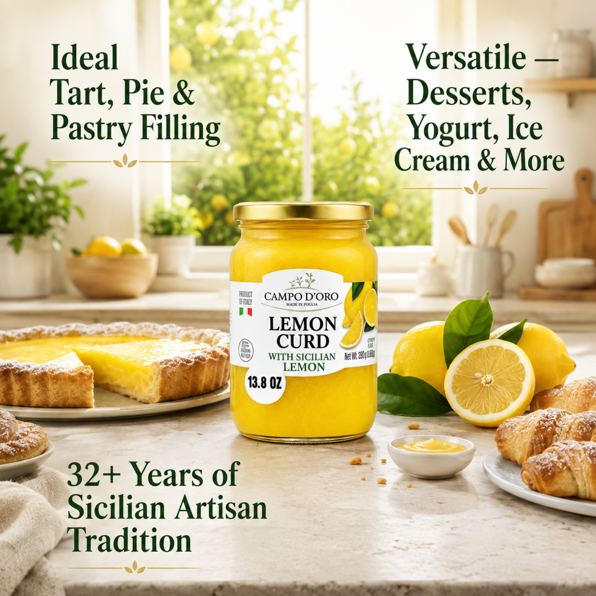 Campo D'Oro, Lemon Curd, 13.8 oz