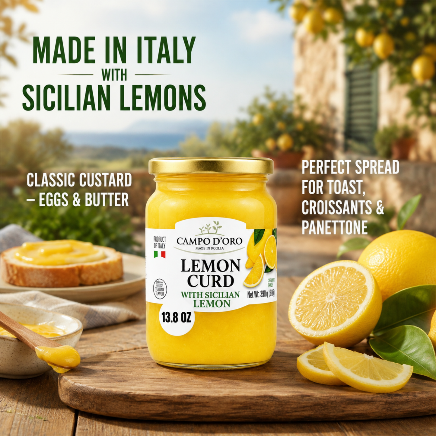 Campo D'Oro, Lemon Curd, 13.8 oz