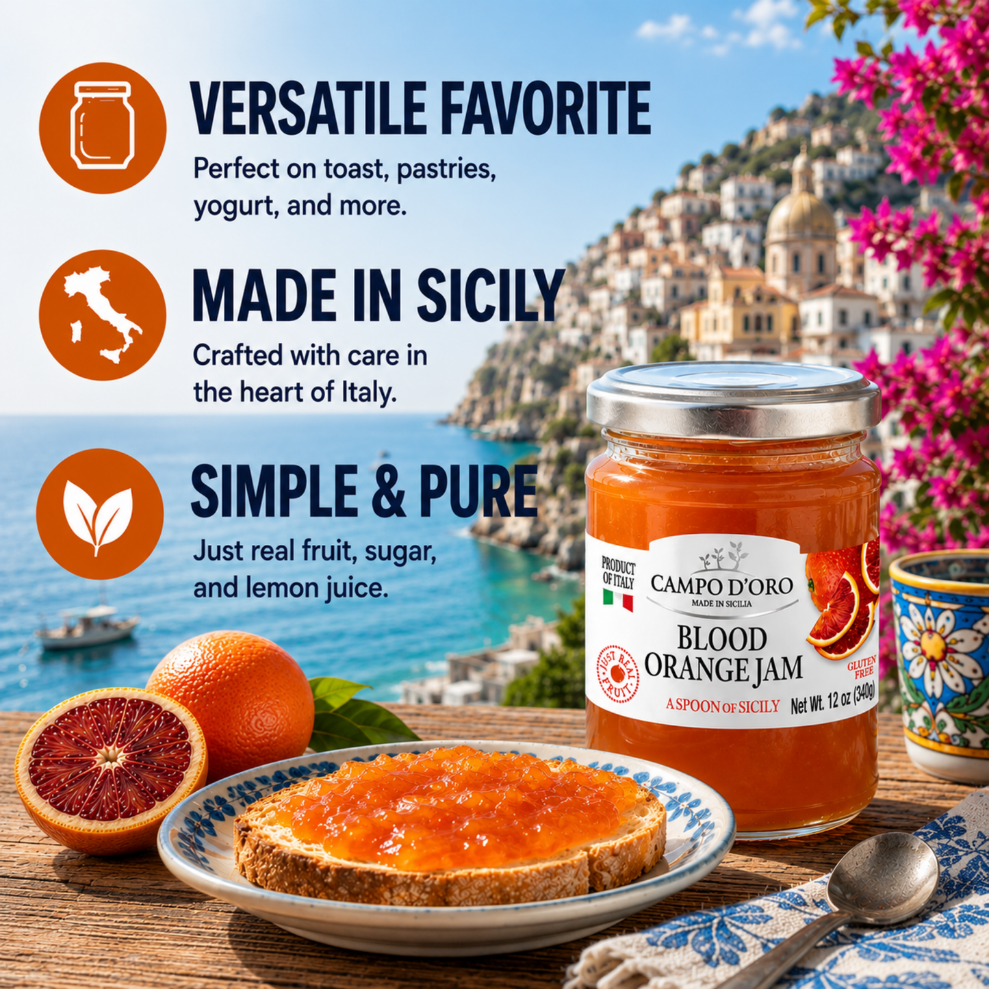Campo D'Oro, Sicilian Blood Orange Marmalade