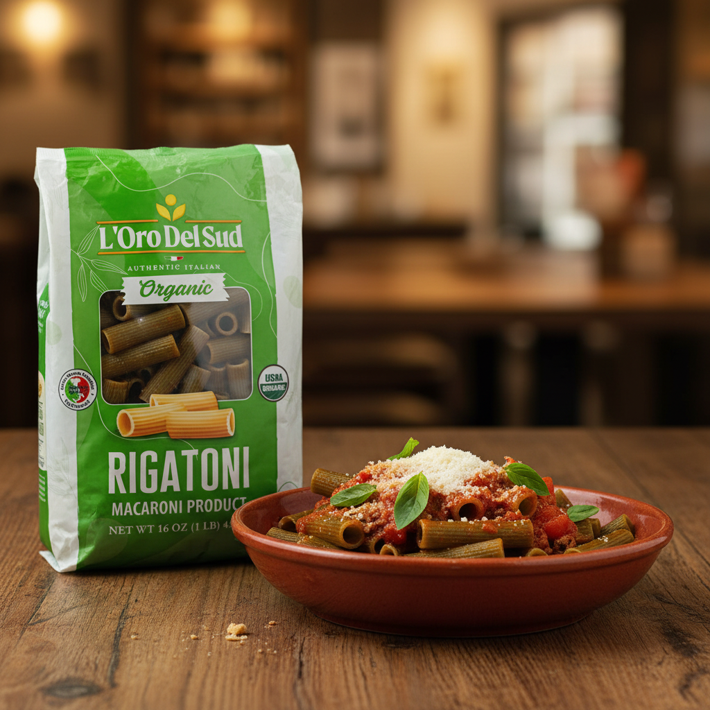 L'Oro Del Sud, Organic Rigatoni Pasta 20 Pack x 1 lb