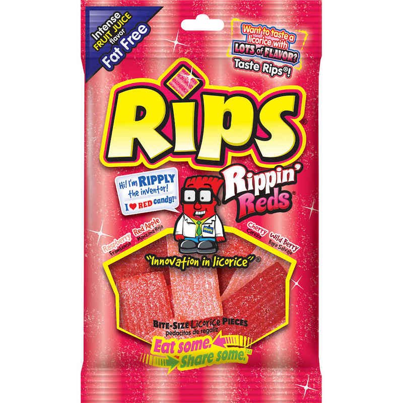 Rips Licorice Bite Size Chewy Candy Various Flavors, 4 oz