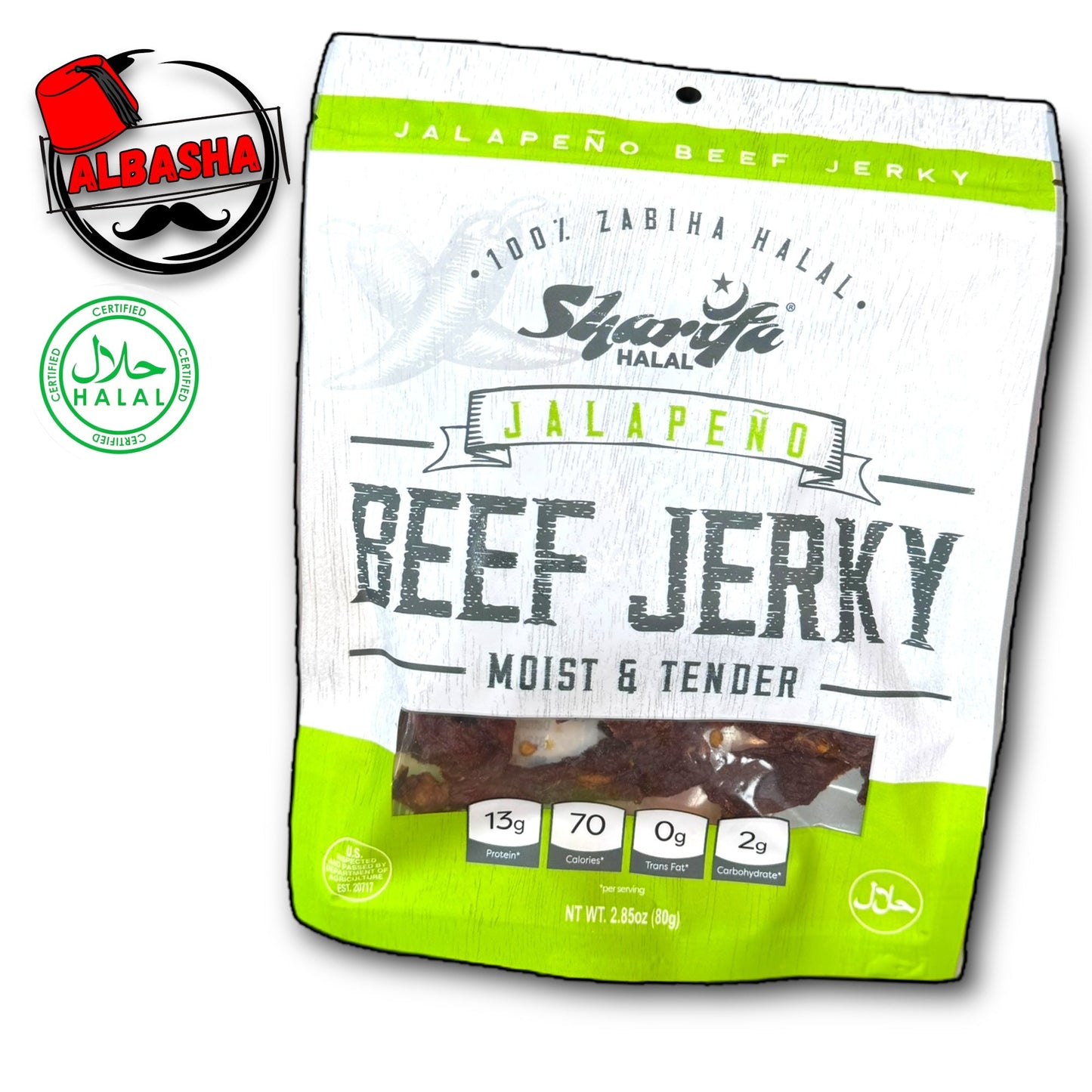Sharifa Halal Beef Jerky – Six Flavors (80g)