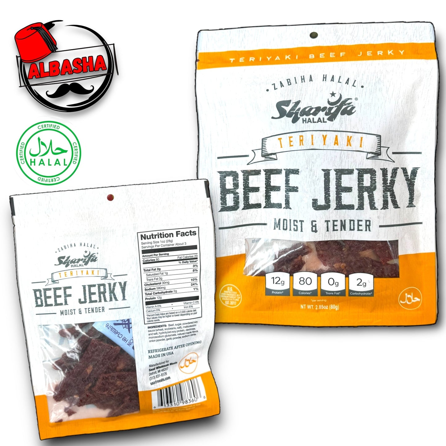 Sharifa Halal Beef Jerky – Six Flavors (80g)
