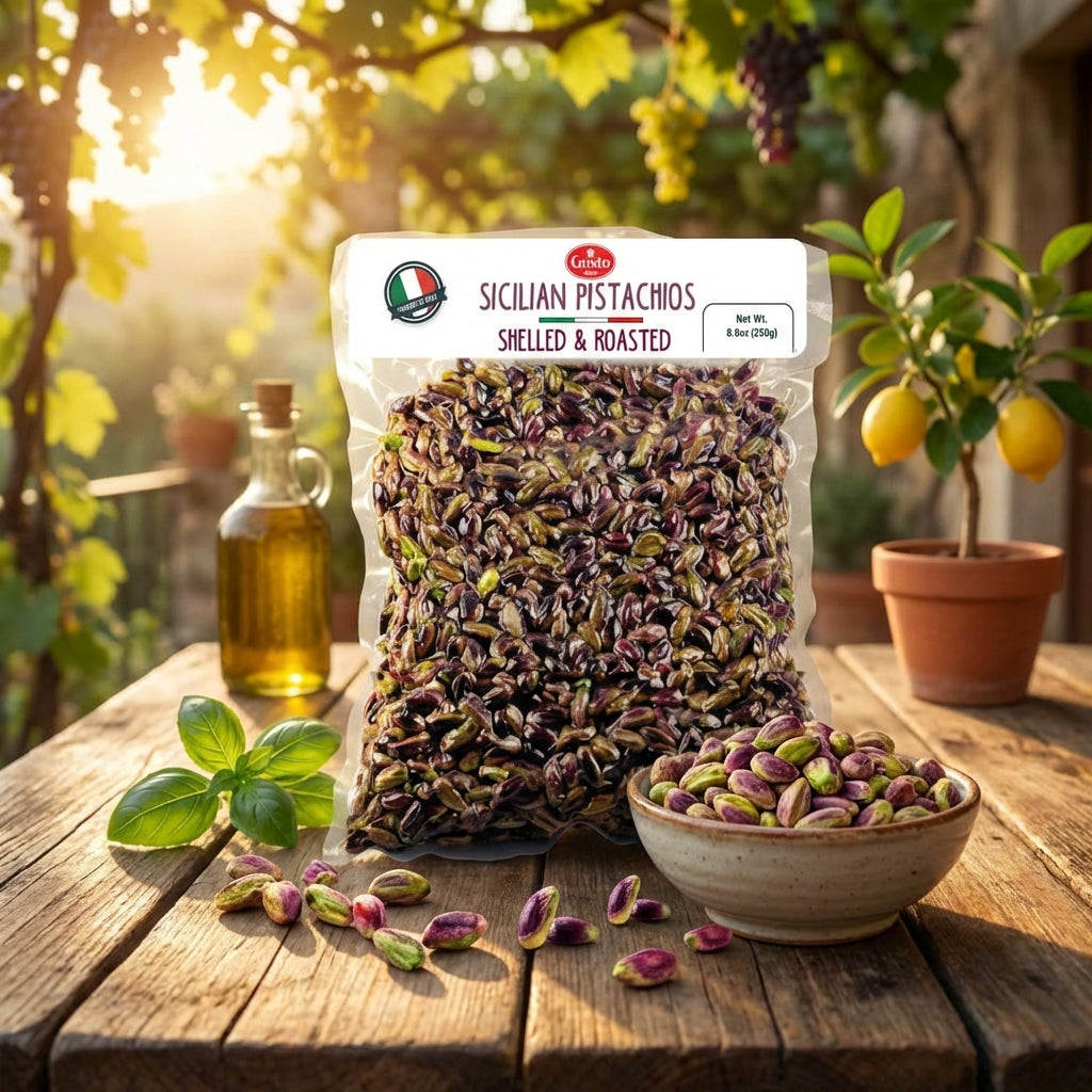 Gusto Etna Certified 100% Sicilian Pistachios from Bronte – Roasted, Shelled, Unsalted, 250g / 8.8 oz