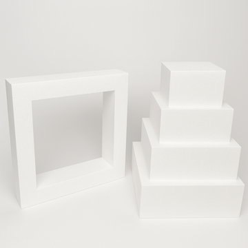 Oasis Supply "Hollow Donut Style EPS Styrofoam Dummy Cake Set - 5" High by 6" 8" 10" 12" 14" -- Stack up to 5 Tiers