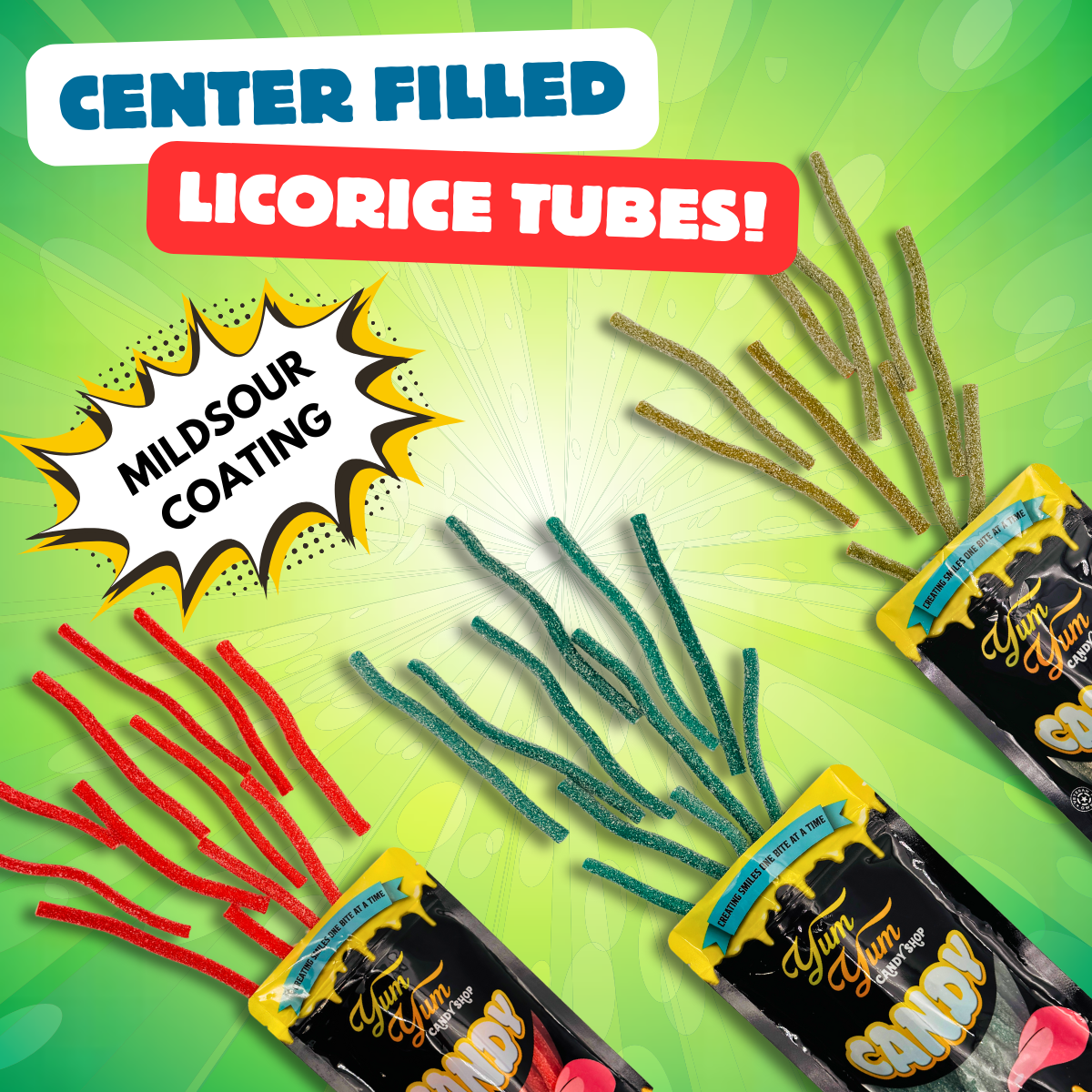 Center Filled Sour Licorice Tubes