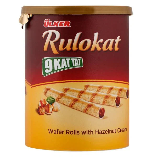 Ulker 9 Kat Tat Rulokat Hazelnut Cream Wafer Rolls