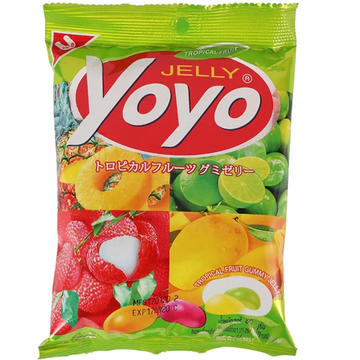 United Yoyo Jelly Gummy Candy Tropical Mix with Lychee, Mango, Lime and Pineapple