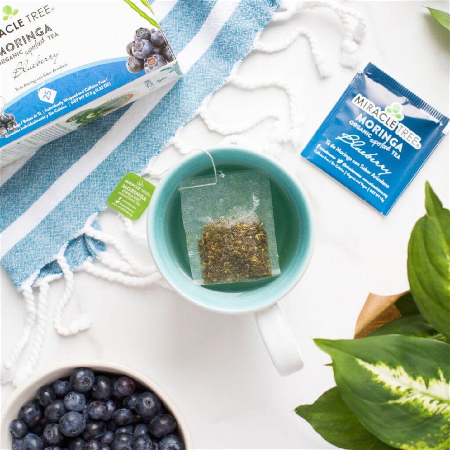Organic Moringa Tea - Blueberry - Caffeine-Free Herbal Tea
