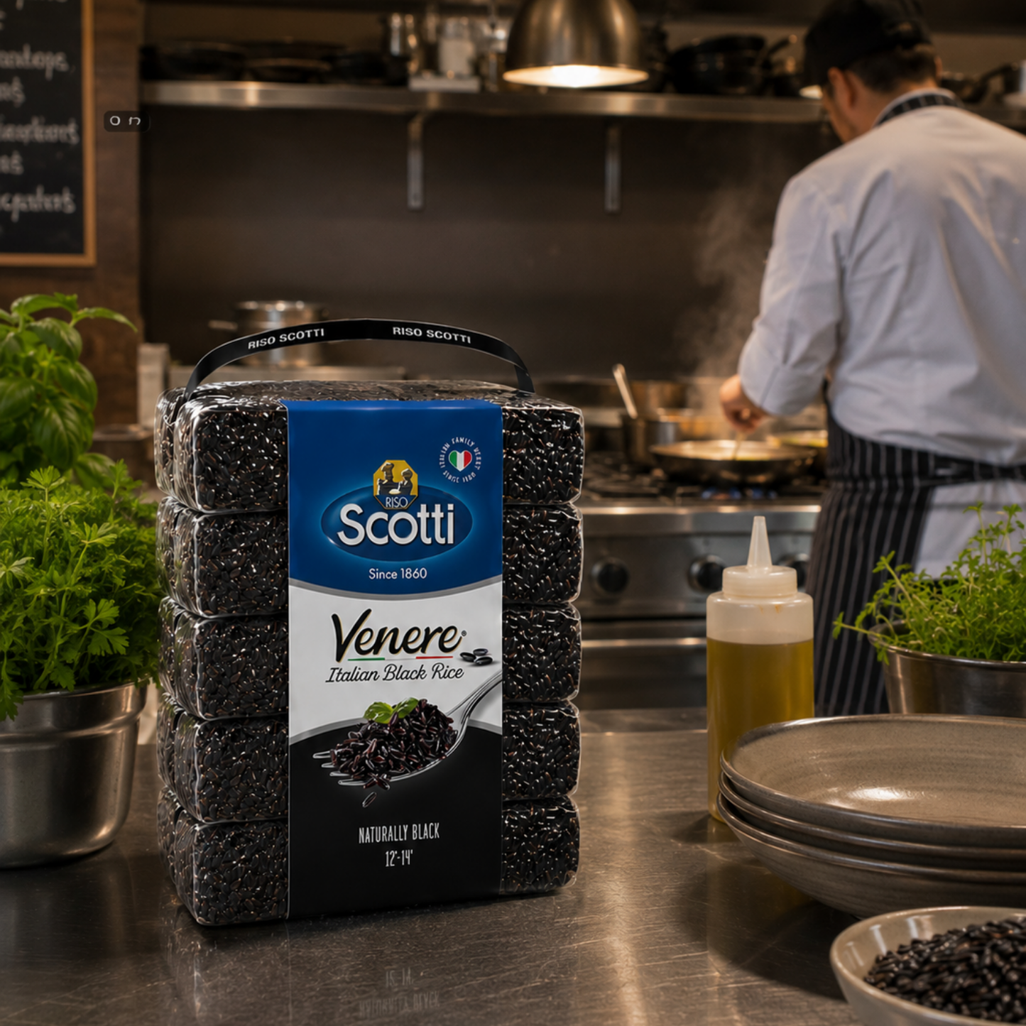 Riso Scotti Venere Black Italian Rice – Bulk (5 x 1 kg / 11 lb)