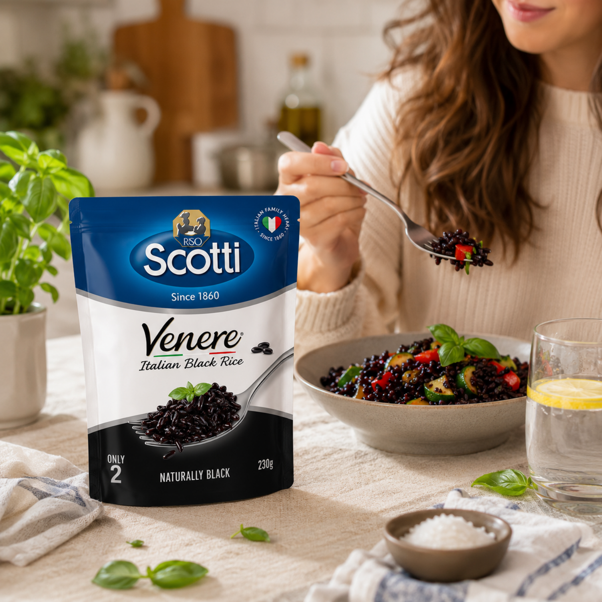 Riso Scotti, Microwave Venere Wholegrain Black Rice, 230g