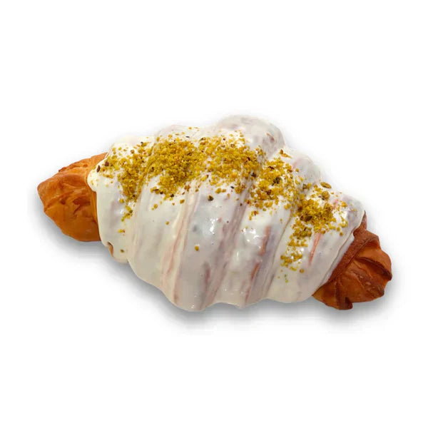 Andy Anand White Chocolate Pistachios Croissant Cake - 10 Pcs Hand Rolled French Butter Croissants, Enjoy the Amazing Clasic Taste, Gift Box, Decadent Delicious ( 2 lb)