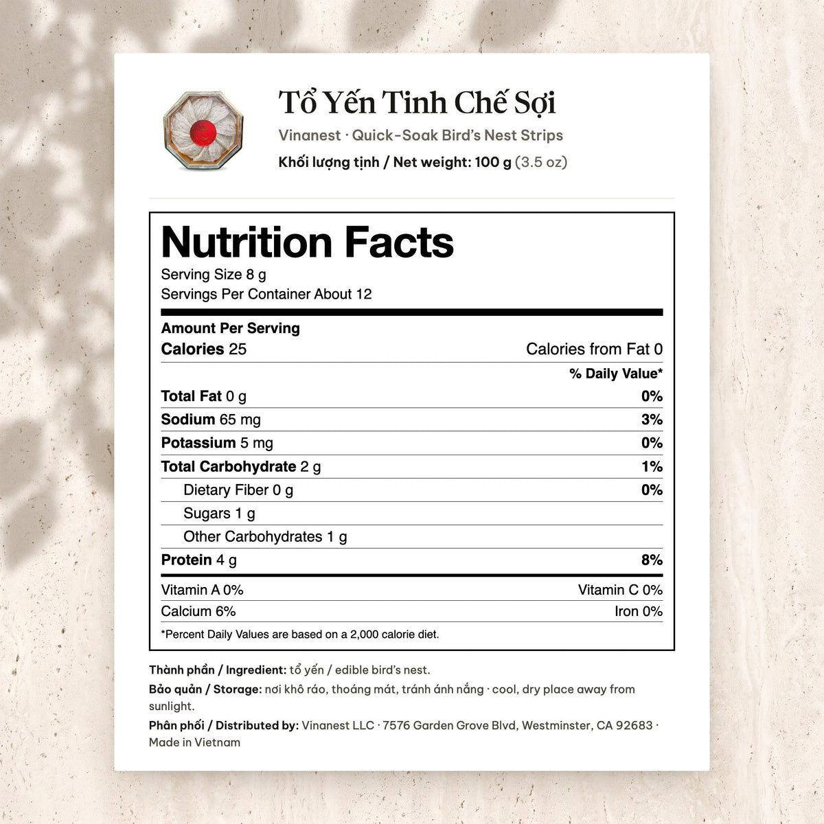 Vinanest Simply Swift (Tổ Yến Tinh Chế Sợi) 100GR