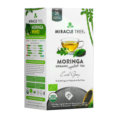 Organic Moringa Tea - Earl Grey - Lightly Caffeinated Herbal Tea