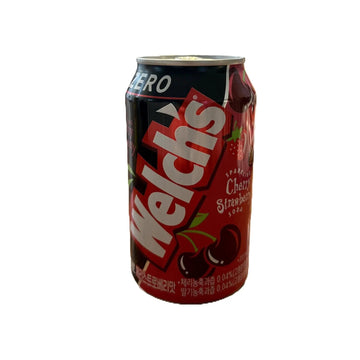 Welch’s Zero Sugar Cherry Strawberry – Sugar-Free Fruity Sparkling Drink 355mL Can (Korea)
