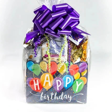 Large Happy Birthday Gift Box - Gourmet Birthday Basket with Snacks & Treats