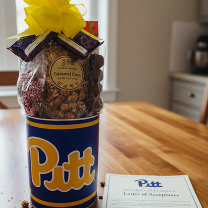 Pitt Panthers Gift Tin Basket - Savory or Sweet Snacks - Made in USA
