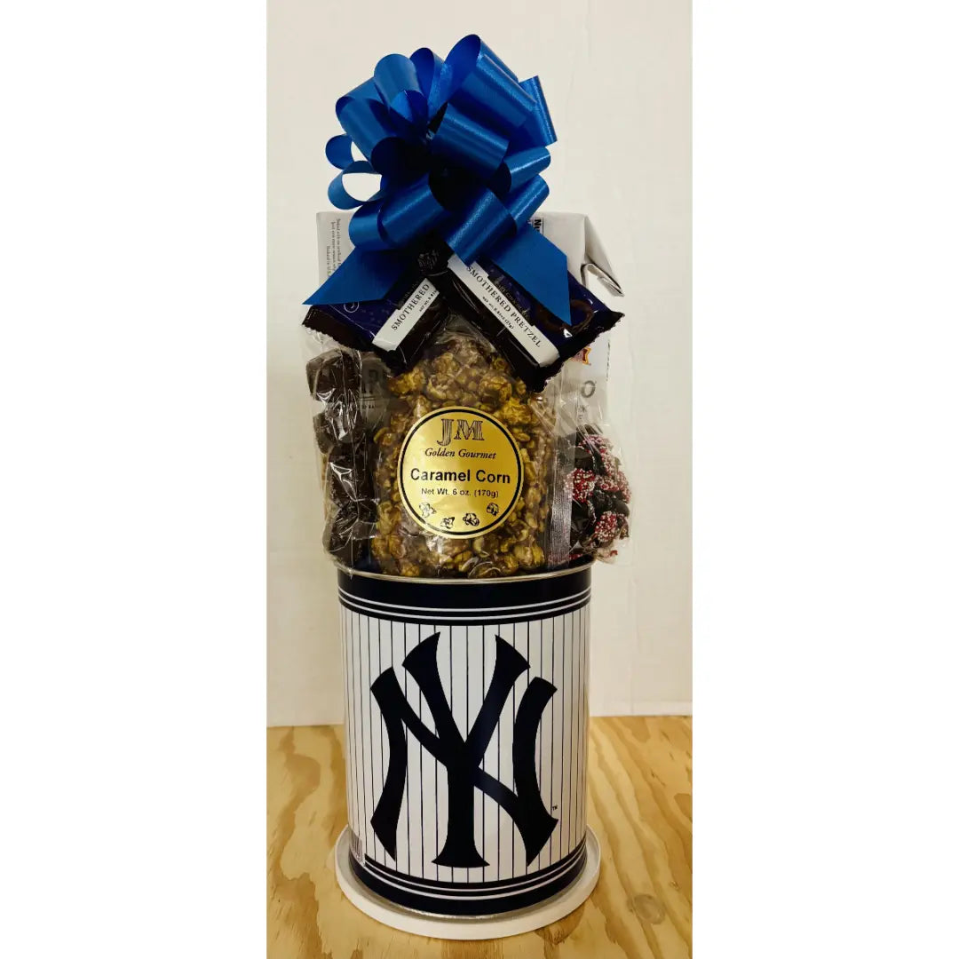 New York Yankees Gift Tin Basket - Officially Licensed MLB Snacks & Collectibles