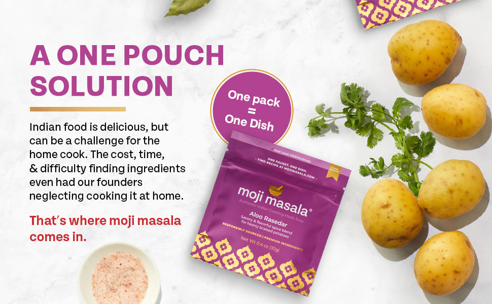 Indian Spice Gift Set for Beginners – Tandoori Chicken, Cauliflower Curry & Potato Curry | 3 Dishes, 3 Recipes | moji masala®