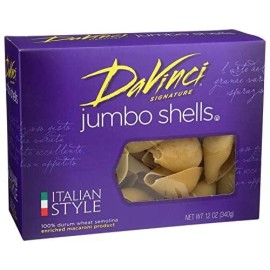 DaVinci Signature, Jumbo Shells Pasta, 12 Ounce Boxes (Pack of 12)