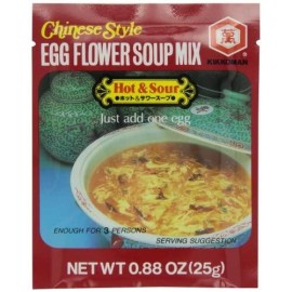 Kikkoman Egg Flower, Hot and Sour Soup, 0.88-OuncePouch (Pack of 12)