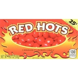 Original Red Hots cinnamon candy 0.9 oz each 24 count