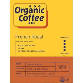 Organic Coffee Co. French Roast Ground Coffee 12 Ounce Dark Roast USDA Organic