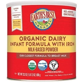 Earth's Best Organic Dairy Infant Powder Formula with Iron Omega-3 DHA and Omega-6 ARA 23.2 oz.
