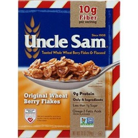 Uncle Sam Toasted Whole Wheat Berry Flakes & Flaxseed Original Cereal, 10-Ounce Boxes (Pack Of 6)